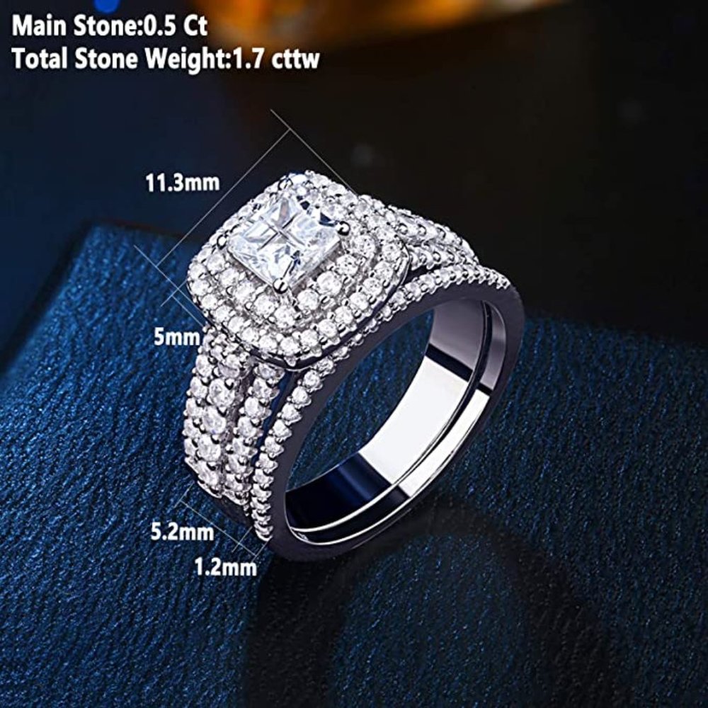 💍 0.5ct CZ Bridal Set – 925 Sterling Silver - Picture 4 of 6